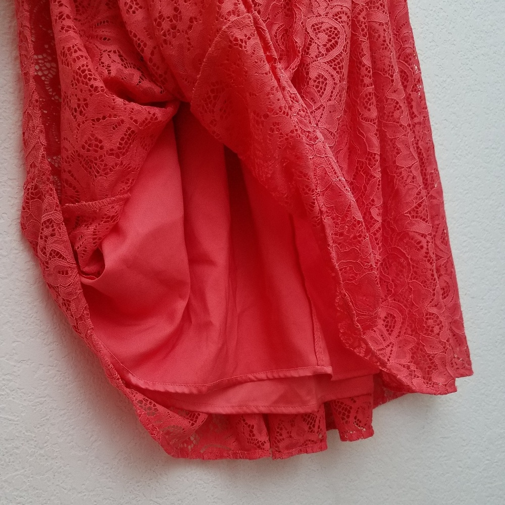 NY&C Eva Mendez Coral Lace Strapless Dress - Picture 5 of 6
